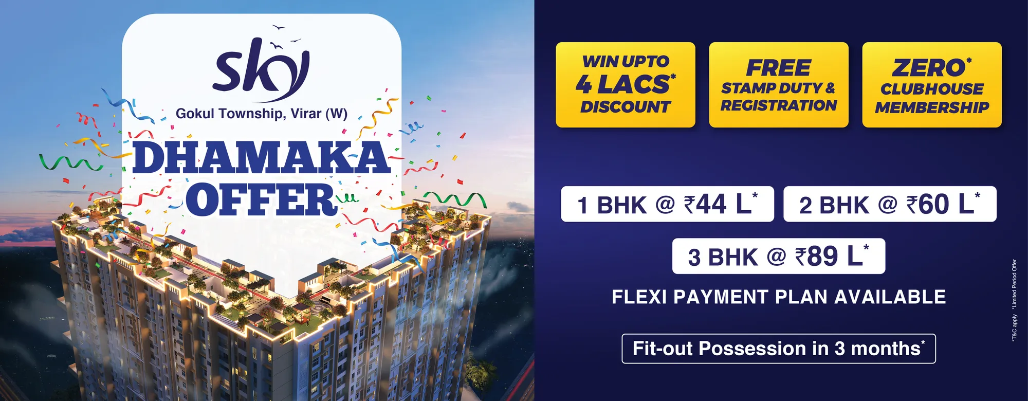 1, 2 & 3 BHK Apartment in Virar West